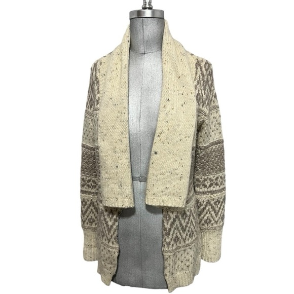 Spin-dl. Design Network Open Shawl Collar Knit Wool Angora Blend Cardigan XS - Picture 1 of 11